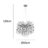 LED Kronleuchter Silber 8-flammig mit Glas Kristall 2-farbig Ø 60cm