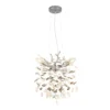 LED Kronleuchter Silber 4-flammig mit Glas Kristall 2-farbig Ø 40cm