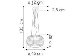 LED Kugel Hängelampe dimmbar, Chrom mit Glas Kristallen, Ø 45cm
