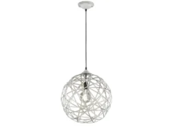 LED Kugel Pendelleuchte Grau Antik mit Drahtgeflecht, Ø 40cm
