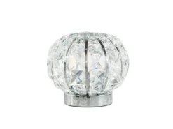 LED Kugel Tischlampe Chrom mit Glas Kristallen, Ø 16cm