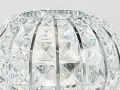 LED Kugel Tischlampe Chrom mit Glas Kristallen, Ø 20cm