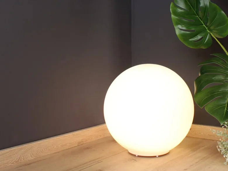 LED Kugel Tischleuchte Glaskugel Lampenschirm in Opalweiß, Ø 35cm
