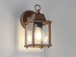 LED Landhausstil Außenwandleuchte, Wandlaterne Rostbraun, Höhe 22cm