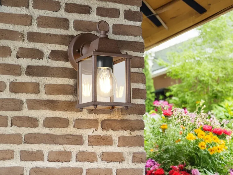 LED Landhausstil Außenwandleuchte, Wandlaterne Rostbraun, Höhe 22cm