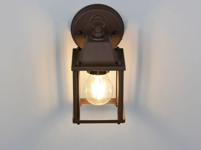 LED Landhausstil Außenwandleuchte, Wandlaterne Rostbraun, Höhe 22cm