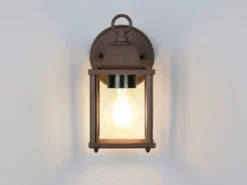 LED Landhausstil Außenwandleuchte, Wandlaterne Rostbraun, Höhe 22cm