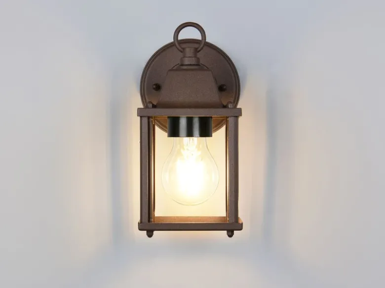LED Landhausstil Außenwandleuchte, Wandlaterne Rostbraun, Höhe 22cm
