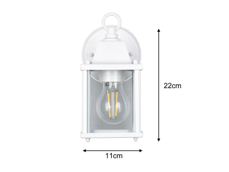 LED Landhausstil Außenwandleuchte, Wandlaterne Weiß, Höhe 22cm