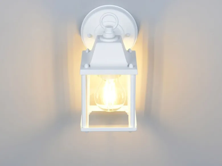 LED Landhausstil Außenwandleuchte, Wandlaterne Weiß, Höhe 22cm