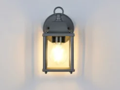 LED Landhausstil Außenwandleuchte, Wandlaterne Anthrazit, Höhe 22cm