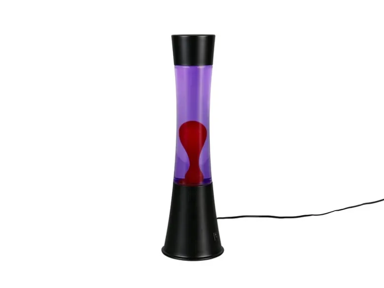 LED Lavalampe ETNA im 90er Jahre Design, Schwarz mit roter Lava, Höhe 39,5cm
