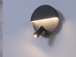 LED Leselampe MARIO Schwarz mit Schalter & Stecker, Ø 16cm