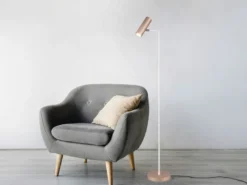 LED Leseleuchte Metall Coffee / Weiß, Spot schwenkbar, Höhe 151cm