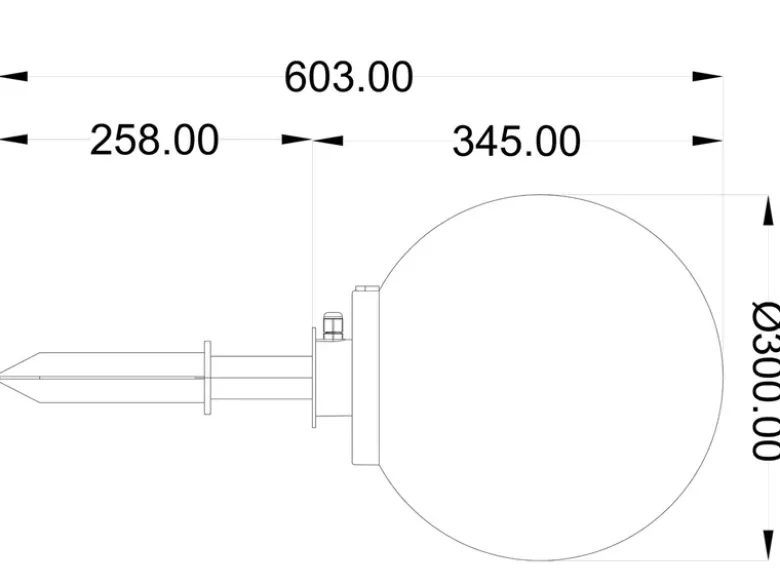 LED Leuchtkugel für den Garten mit Strom Weiß, 5m Kabel, Ø 30cm