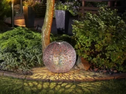 LED Metall Solarkugeln 3er SET Ø 18cm & 27cm mit Erdspieß