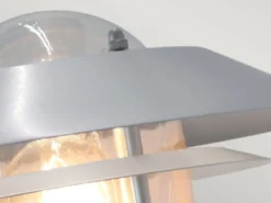 LED Moderne Außen Wandlaterne aus Edelstahl, Silber Höhe 24cm