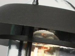LED Moderne Außen Wandlaterne aus Edelstahl, Schwarz Höhe 24cm