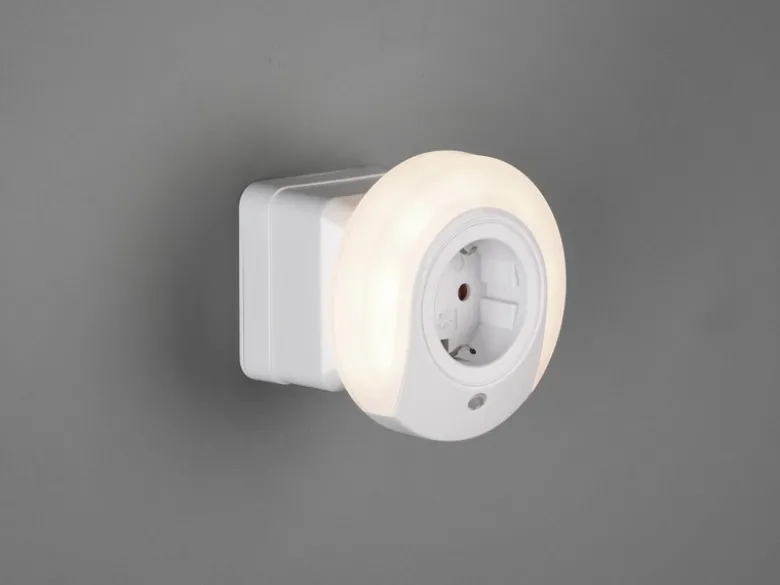LED Nachtlicht BAILEY Plug-in mit Steckdose & Dämmerungssensor - Ø 9cm