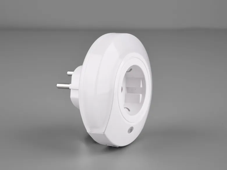 LED Nachtlicht BAILEY Plug-in mit Steckdose & Dämmerungssensor - Ø 9cm