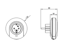 LED Nachtlicht BAILEY Plug-in mit Steckdose & Dämmerungssensor - Ø 9cm