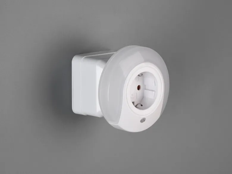 LED Nachtlicht BAILEY Plug-in mit Steckdose & Dämmerungssensor - Ø 9cm