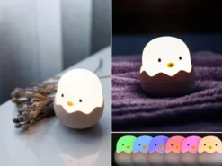 LED Nachtlicht EGGY EGG, per USB aufladbar, dimmbar, 7 Lichtfarben - Höhe 12cm