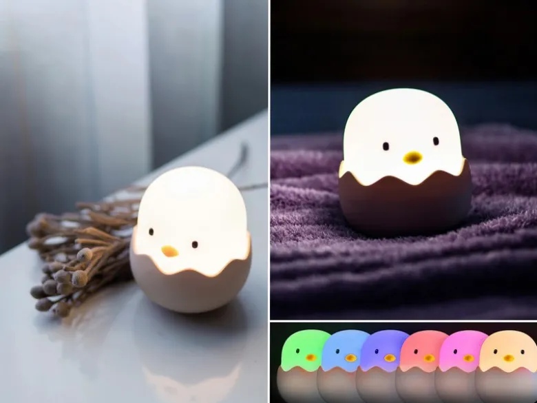 LED Nachtlicht EGGY EGG, per USB aufladbar, dimmbar, 7 Lichtfarben - Höhe 12cm
