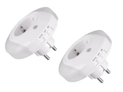 LED Nachtlichter 2er SET Plug-in mit Steckdose & Dämmerungssensor - Ø 9cm