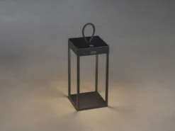 LED Outdoor Akku Tischleuchte RAVELLO Aluminium Schwarz, Höhe 30cm