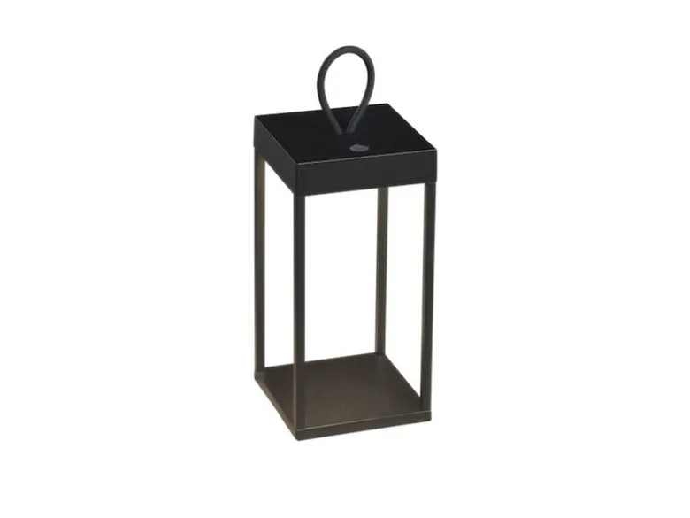LED Outdoor Akku Tischleuchte RAVELLO Aluminium Schwarz, Höhe 30cm
