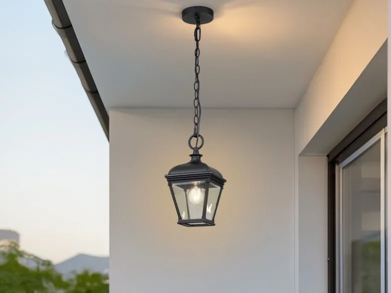 LED Outdoor Hängelampe Kettenlaterne Landhausstil, max. Höhe 141cm