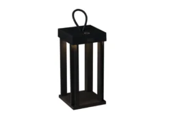 LED Outdoor Laterne CANNES USB aufladbar für Boden & Tisch, Schwarz Höhe 42cm