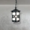 LED Outdoor Pendelleuchte aus Alu im Landhausstil, Schwarz Ø15cm
