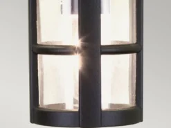 LED Outdoor Pendelleuchte aus Alu im Landhausstil, Schwarz Ø15cm