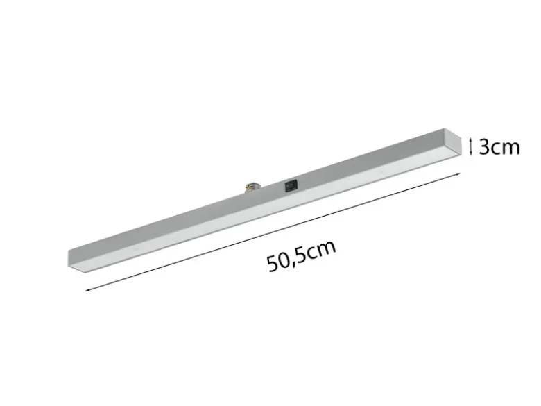 LED Panel Grau Breite 50,5cm für 2-Phasen Schienensystem DUOline