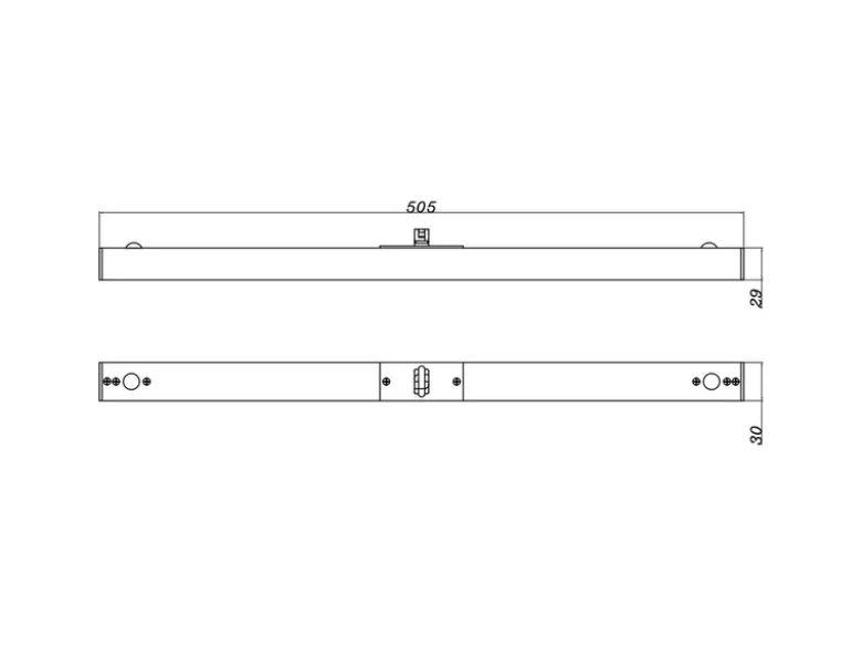 LED Panel Grau Breite 50,5cm für 2-Phasen Schienensystem DUOline
