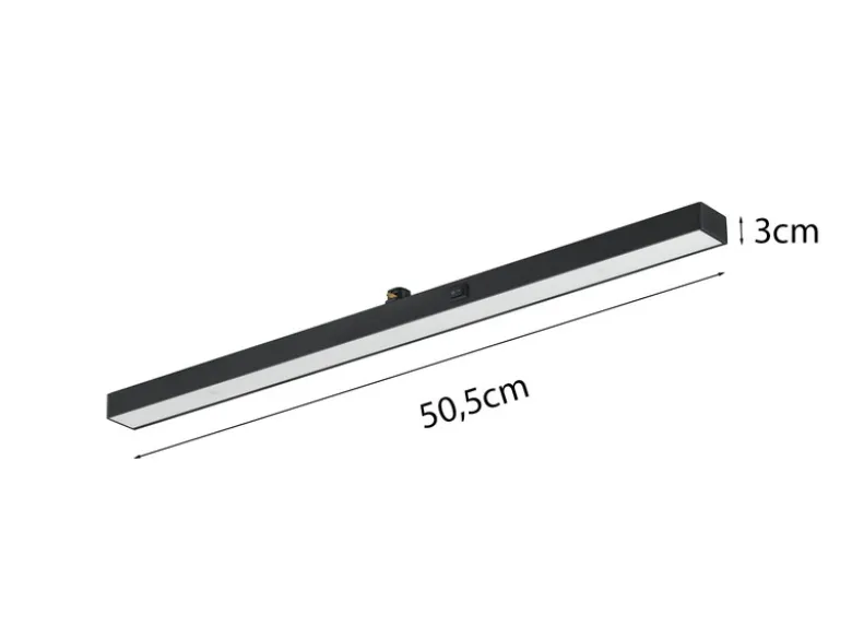 LED Panel Schwarz Breite 50,5cm für 2-Phasen Schienensystem DUOline
