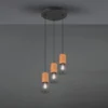 LED Pendellampe Draht Lampenschirme in Schwarz & Holzfassungen, Ø 28cm