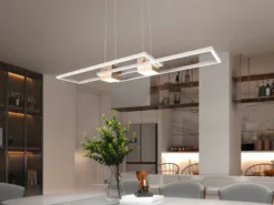 LED Pendelleuchte ALBANY Coffee mit Fernbedienung dimmbar lang, Breite 100cm