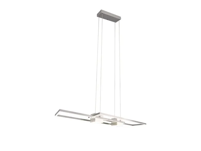 LED Pendelleuchte ALBANY Silber mit Fernbedienung dimmbar lang, Breite 100cm