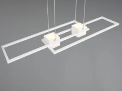 LED Pendelleuchte ALBANY Weiß mit Fernbedienung dimmbar lang, Breite 100cm