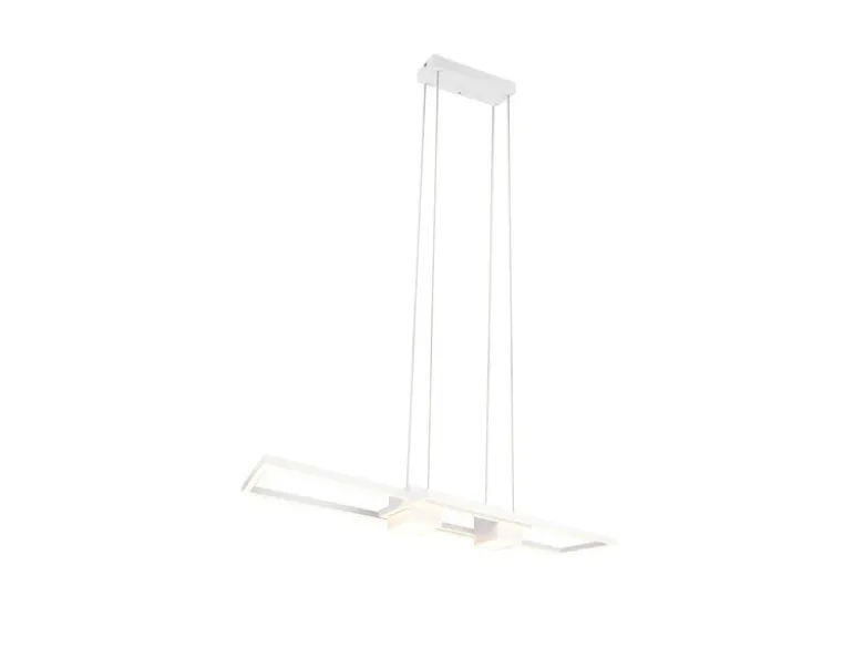 LED Pendelleuchte ALBANY Weiß mit Fernbedienung dimmbar lang, Breite 100cm
