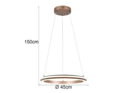 LED Pendelleuchte AMADOR Metall Coffee, dimmbar & Lichtfarbe einstellbar Ø 45cm