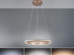 LED Pendelleuchte AMADOR Metall Coffee, dimmbar & Lichtfarbe einstellbar Ø 45cm