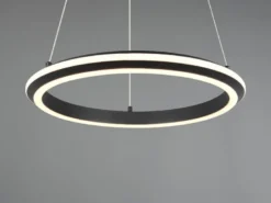 LED Pendelleuchte AMADOR Metall Schwarz, dimmbar & Lichtfarbe einstellbar Ø 45cm