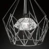 LED Pendelleuchte AMY mit Gitter Lampenschirm 1-flammig Silber, Ø 25cm