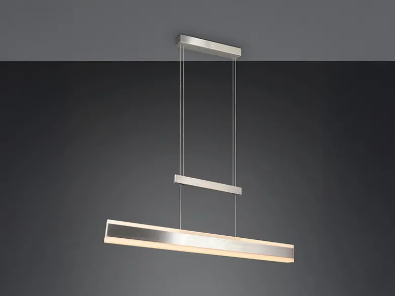LED Pendelleuchte ARCOLA ausziehbar höhenverstellbar Silber, max. Breite 152cm