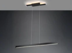 LED Pendelleuchte BELFAST lang 3 Stufen dimmbar Schwarz, Breite 115cm