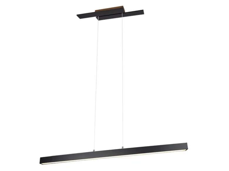 LED Pendelleuchte BELFAST lang 3 Stufen dimmbar Schwarz, Breite 115cm